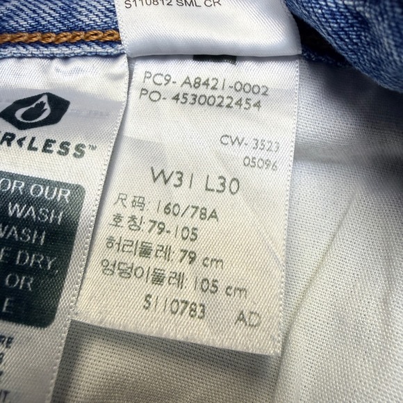 Levi's Premium 501 '90s Jeans Womens 31x30 Light Wash Blue Straight Leg Big E - Picture 4 of 13